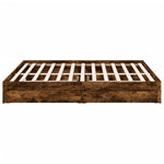 Bed Frame with Drawers without Mattress Smoked Oak 180x200 cm Super King 3280640