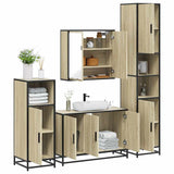 4 Piece Bathroom Furniture Set Sonoma Oak Engineered Wood 3301191