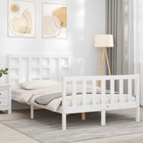 Bed Frame without Mattress White 120x200 cm Solid Wood Pine 3191967