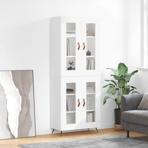 Highboard White 69.5x34x180 cm Engineered Wood 3198249
