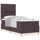 Box Spring Bed with Headboard Dark brown 80 x 200 cm Fabric 3339654