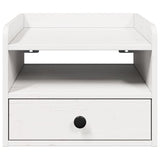 Bedside Table White 38 x 36 x 29.5 cm Solid pine wood 873513