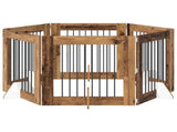 Foldable Dog Gate with Stands 6 pcs Old Wood 482 cm 892089
