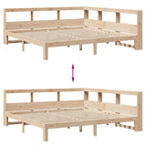 Bookcase Bed without Mattress 180x200 cm Super King Solid Wood Pine 3324373