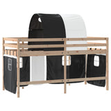 Kids' Loft Bed with Tunnel without Mattress White&Black 90x190cm 3207000