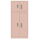 Storage Cabinet 2 pcs Pink 60 x 40 x 130 cm Steel Lockable 3438688