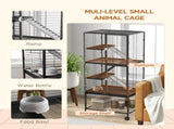 Rolling Chinchilla Cage, Small Animal Cage for Ferrets w/ Three Doors, Storage, Shelf, Tray Tray, T3398P350097