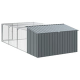Dog House with Run Anthracite 197x396x110 cm Galvanised Steel 3214225