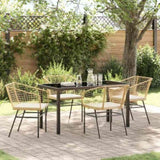 Garden Dining Set 5 pcs Brown Poly Rattan 3380913