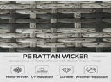 6 Pieces Rattan Garden Furniture Set, 7 Seater Wicker Outdoor Furniture Set with Storage Tea Table & T3398P314671