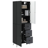 Cabinet Set 2 pcs Black Engineered Wood 3416899