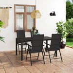 5 Piece Garden Dining Set Black 3060060