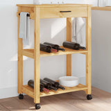 Kitchen Trolley MONZA 60x40x88.5 cm Solid Wood Pine 376091