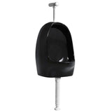 Wall Hung Urinal with Flush Valve Ceramic Black 143988