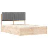 Bed Frame with Upholstered Headboard Light Grey 135 x 190 cm 3398239
