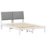 Bed Frame with Headboard White 135 x 190 cm Solid Pine Wood 878903