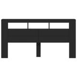 LED Headboard Black 200 cm Engineered Wood 837366