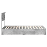 Storage Bed Concrete Grey 90 x 200 cm Engineered Wood 3409945