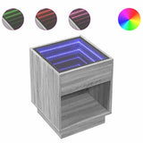 Coffee Table with Infinity LED Grey Sonoma 40x40x50 cm 847649