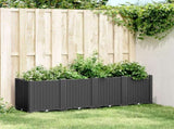Garden Planter Black 160x40x53 cm PP 367858