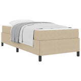 Bed Frame with Mattress Light Green Grey 90 x 190 cm Fabric 3399099