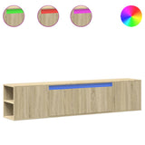 TV Wall Cabinet with LED Sonoma Oak 180x31x39.5 cm 3307956