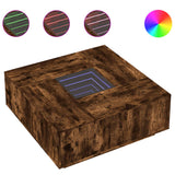 Coffee Table with Infinity LED Smoked Oak 100x100x40 cm 3284046