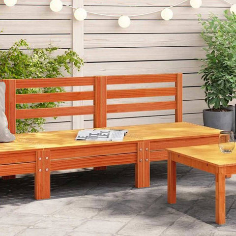 Garden Sofas Armless 2 pcs Wax Brown Solid Wood Pine 838002