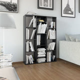 ZNTS Room Divider/Book Cabinet High Gloss Black 100x24x140 cm Engineered Wood 800448