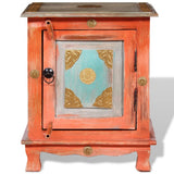 ZNTS Nightstand Solid Mango Wood Orange 243969