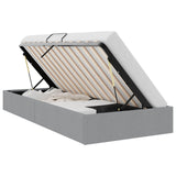 Storage Bed with Mattress Light Grey 203 x 100 cm Fabric 3370054