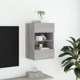 TV Wall Cabinet with LED Lights Grey Sonoma 40x30x60.5 cm 837088