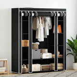 Fabric Wardrobe with Compartments and Rods 45x150x176 cm Black 240495