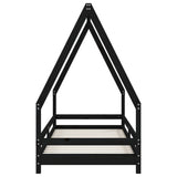 Kids Bed Frame Black 80x200 cm Solid Wood Pine 834482