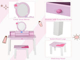 Kids Wooden Dressing Table and Stool Make Up Desk T3398P348108