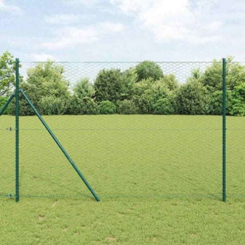 Hexagon Fence Green 1.6 x 10 m Steel 42005364