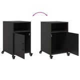 ZNTS Bedside Cabinet Black 36x39x59 cm Steel 846716