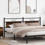 ZNTS Headboard Smoked Oak 193 cm Engineered Wood and Steel 4106780