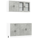 ZNTS 4 Piece Kitchen Cabinet Set Kalmar Concrete Grey Engineered Wood 3314875