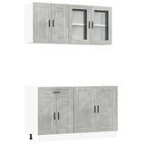 ZNTS 4 Piece Kitchen Cabinet Set Kalmar Concrete Grey Engineered Wood 3314875