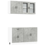 4 Piece Kitchen Cabinet Set Porto Concrete Grey Engineered Wood 3314875