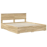 Bed Frame with Drawer Sonoma Oak 180 x 200 cm Engineered Wood 3408231