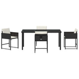 Garden Dining Set 5 pcs Black Poly Rattan 3380715