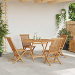 Garden Dining Set Folding 5 pcs Brown Solid Teak wood 3385969