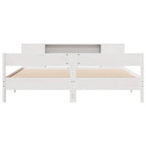 Bookcase Bed without Mattress White 200x200cm Solid Wood Pine 3322937