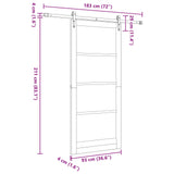Sliding Door ORKDAL 93 x 211 cm Engineered Wood White and Black 3450236