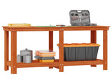 Work Bench Wax Brown 140 x 50 x 80 cm Solid Pine Wood 870301