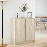 Sideboard with LED Sonoma Oak 77x34x85 cm Engineered Wood 852133