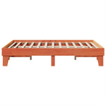 ZNTS Bed Frame without Mattress Wax Brown 150x200 cm King Size Solid Wood Pine 855354