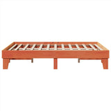 ZNTS Bed Frame without Mattress Wax Brown 150x200 cm King Size Solid Wood Pine 855354